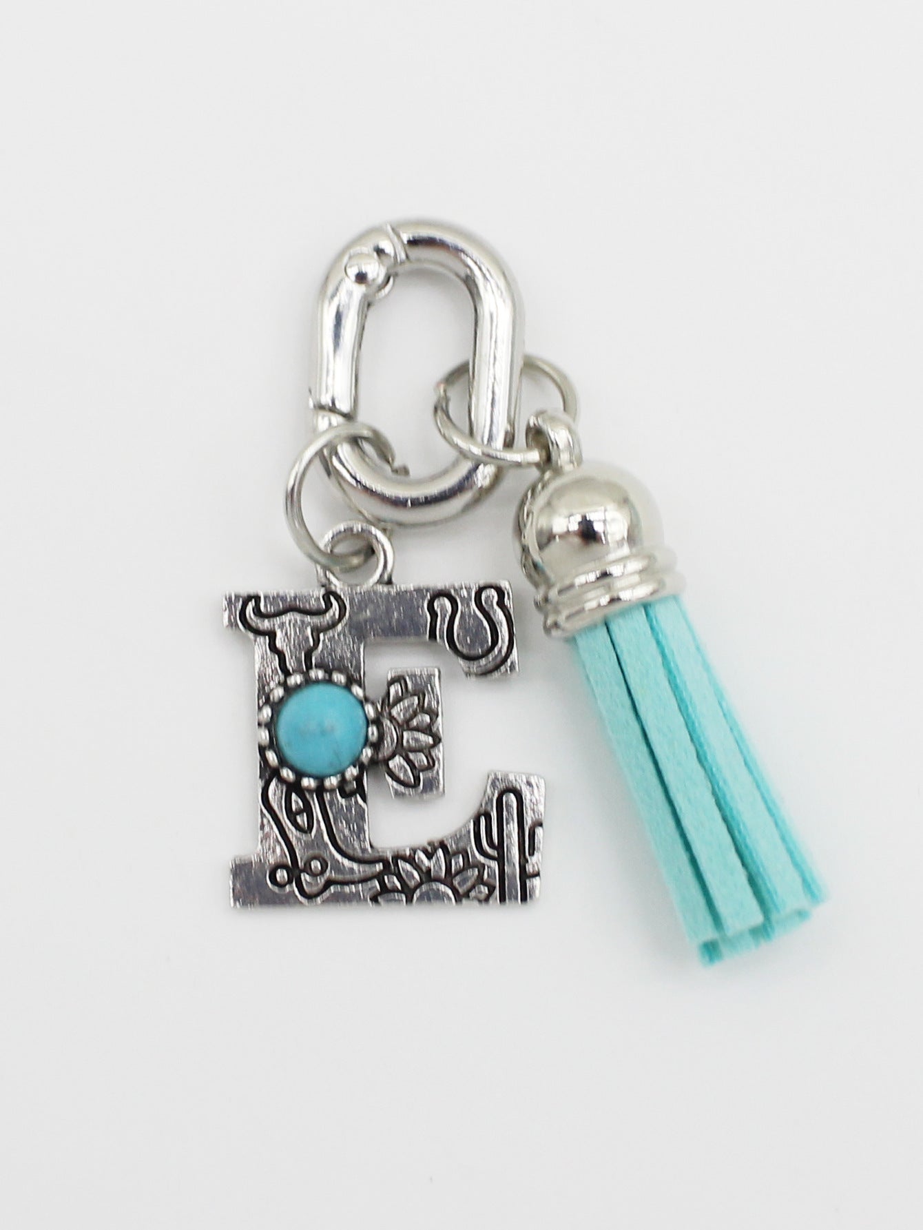 Wholesale ethnic style turquoise 26 letter tassel pendant